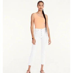 J Crew $100 Women's White 10 Inch Vintage Slim Straight Jeans Size 30 L4729